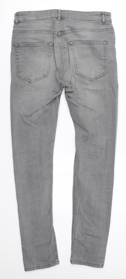 NEXT Womens Grey  Cotton Skinny Jeans Size 30 L30 in Regular