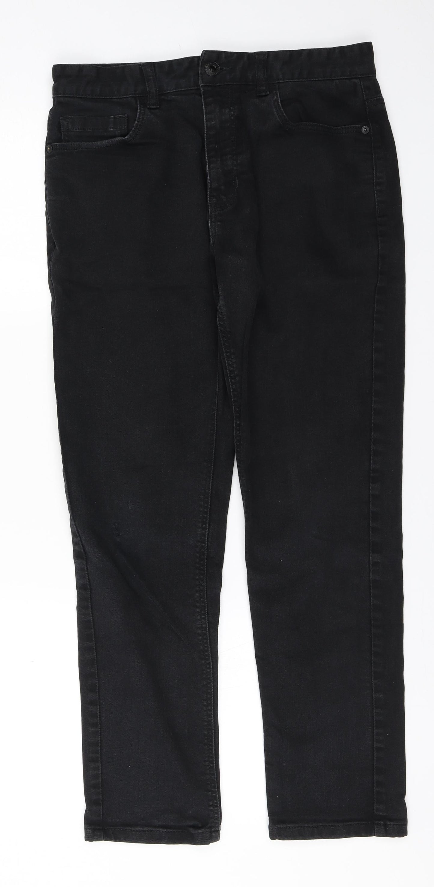 NEXT Womens Black  Cotton Straight Jeans Size 30 L27 in Slim