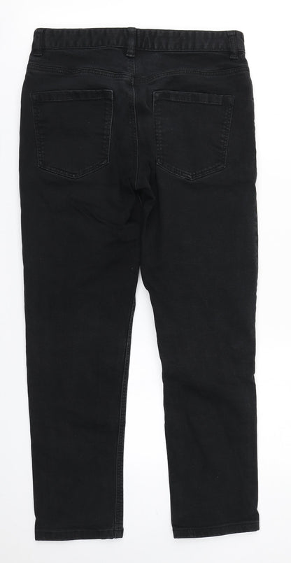 NEXT Womens Black  Cotton Straight Jeans Size 30 L27 in Slim