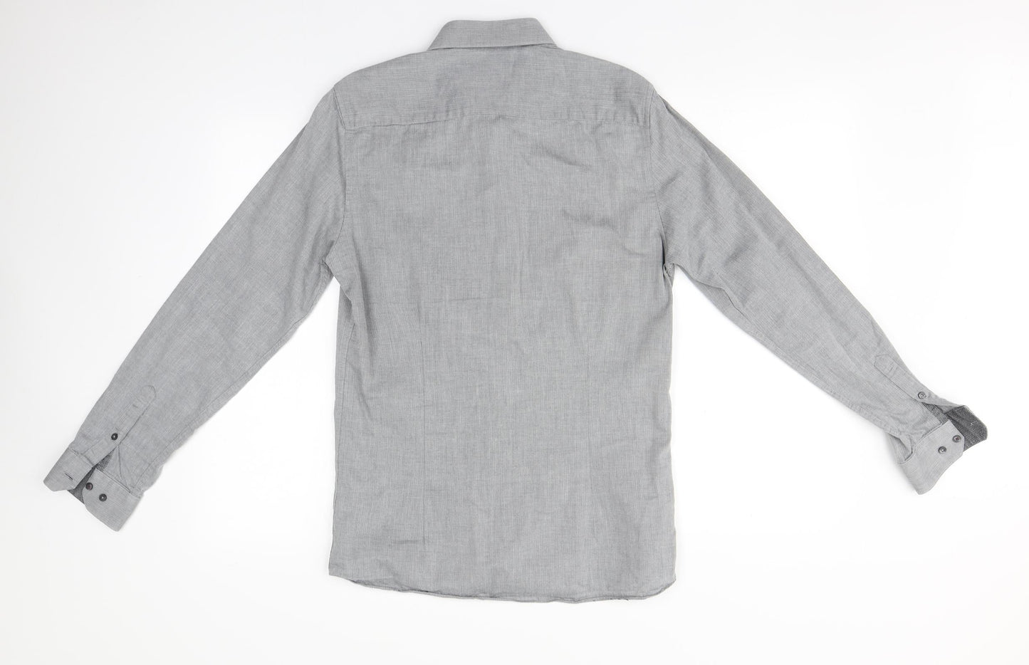 Mens UK Size S Burton Grey  Button-Up Long Sleeve Casual Shirt