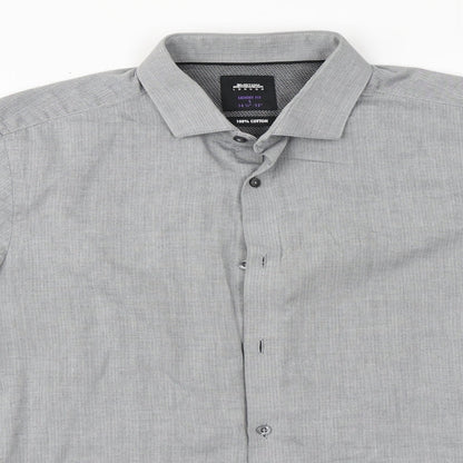 Mens UK Size S Burton Grey  Button-Up Long Sleeve Casual Shirt