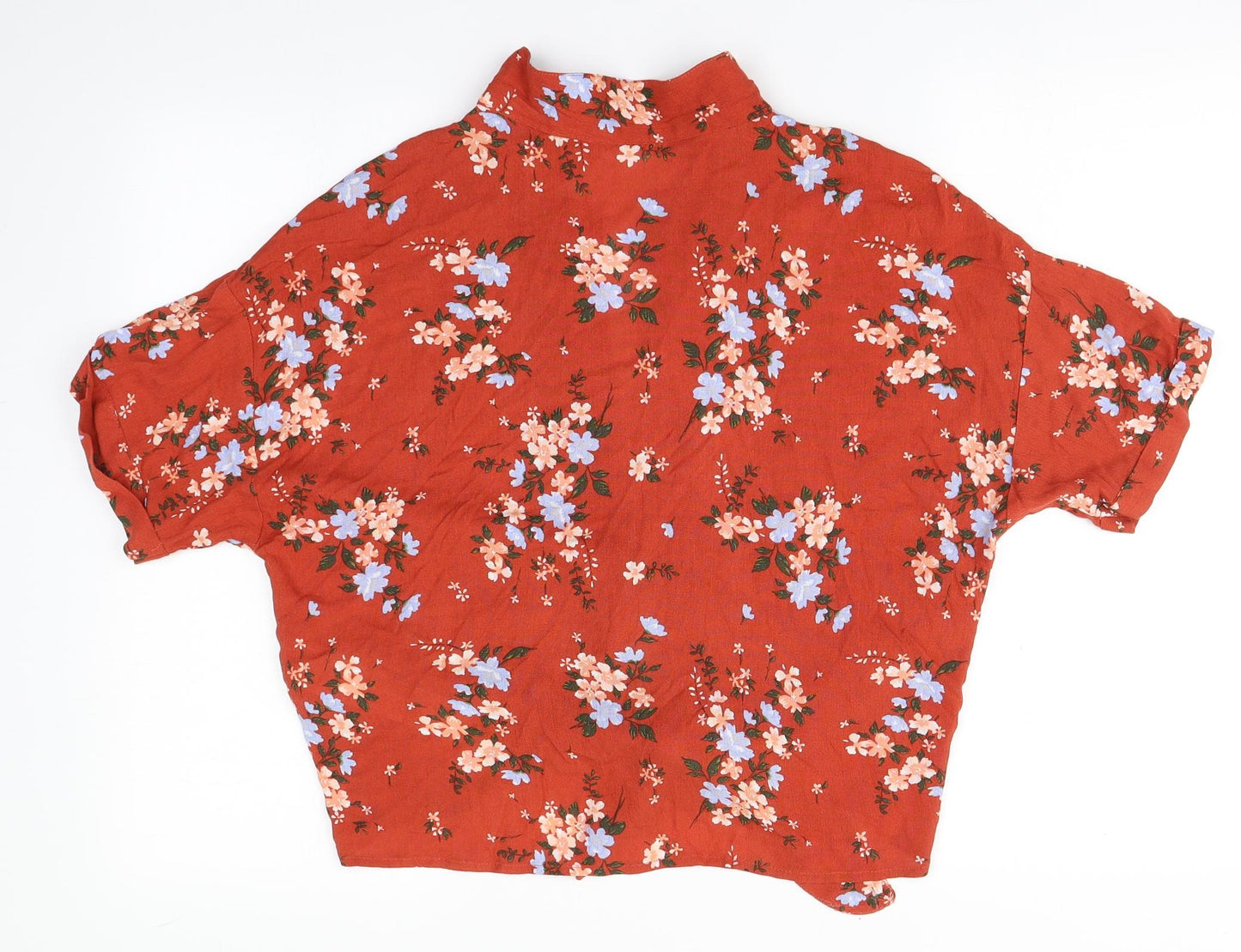 Womens UK Size 12 Springfield Red Basic Button-Up