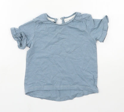 TU Baby Blue  100% Cotton Basic T-Shirt Size 18-24 Months Round Neck