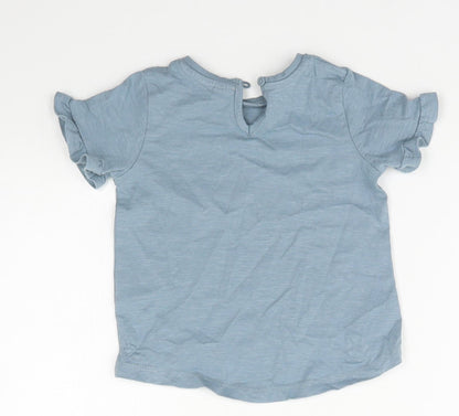 TU Baby Blue  100% Cotton Basic T-Shirt Size 18-24 Months Round Neck