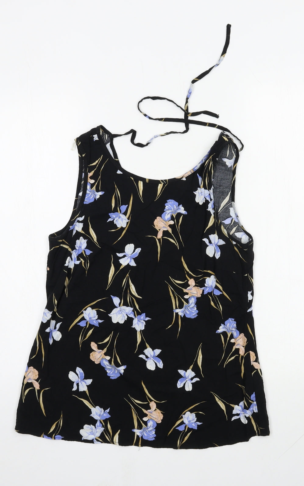 F&F Womens Multicoloured Floral Viscose Basic Blouse Size 10 Round Neck