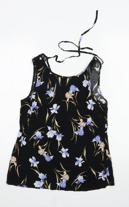 F&F Womens Multicoloured Floral Viscose Basic Blouse Size 10 Round Neck