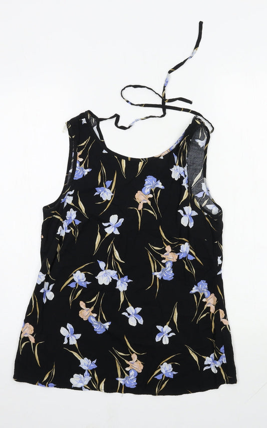 F&F Womens Multicoloured Floral Viscose Basic Blouse Size 10 Round Neck