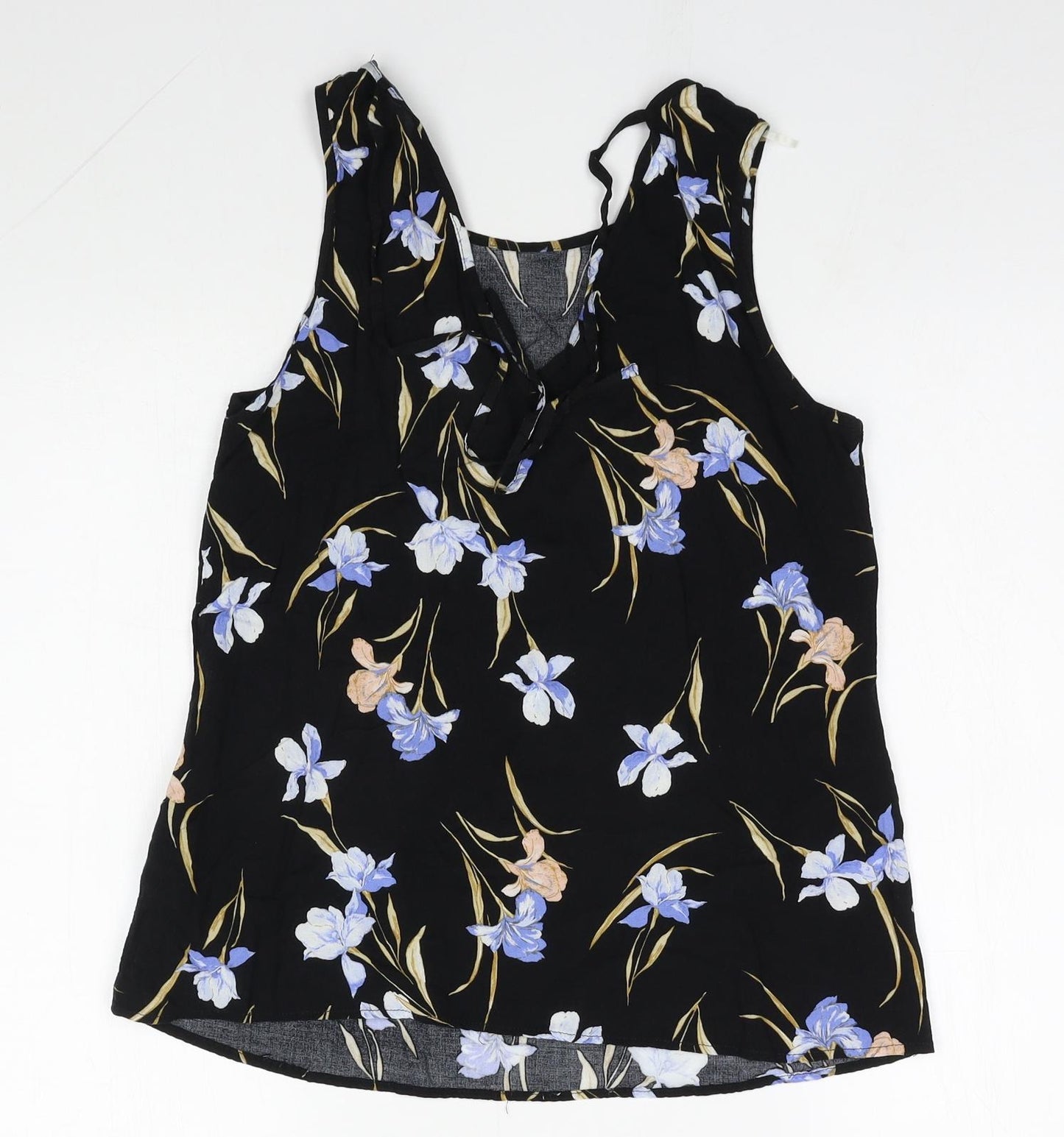 F&F Womens Multicoloured Floral Viscose Basic Blouse Size 10 Round Neck