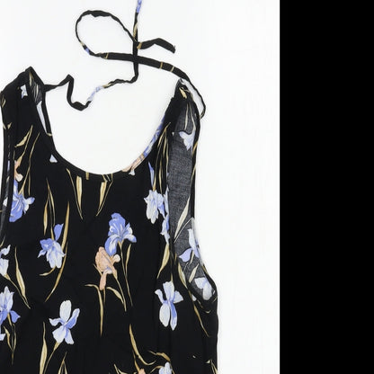 F&F Womens Multicoloured Floral Viscose Basic Blouse Size 10 Round Neck