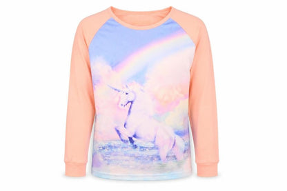 Front view of Marks & Spencer girls’ multicoloured solid polyester top pyjama top, size 12-13, years