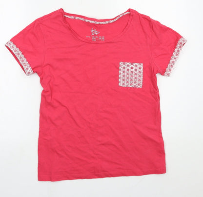 Additional front view of Primark women’s pink solid 100% cotton top pyjama top, size UK 10