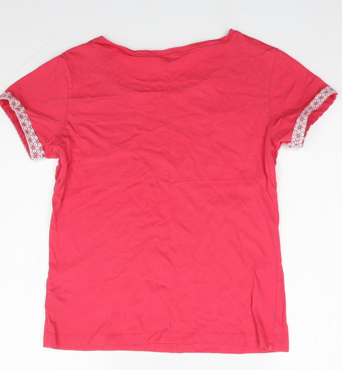 Back view of Primark women’s pink solid 100% cotton top pyjama top, size UK 10