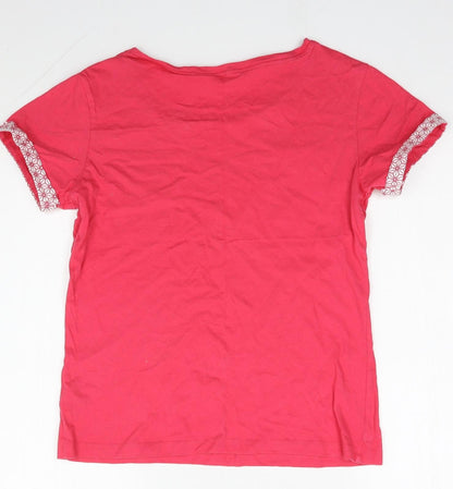 Back view of Primark women’s pink solid 100% cotton top pyjama top, size UK 10