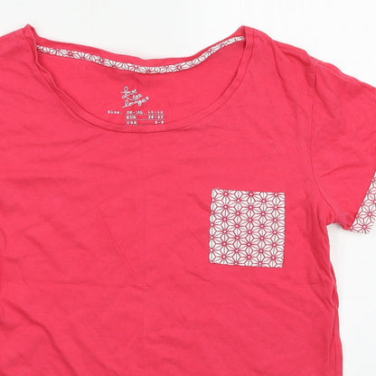 Close-up detail of Primark women’s pink solid 100% cotton top pyjama top, size UK 10