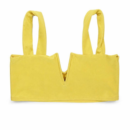 Womens UK Size 12 PRETTYLITTLETHING Yellow Basic Blouse