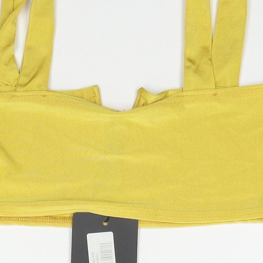 Womens UK Size 12 PRETTYLITTLETHING Yellow Basic Blouse