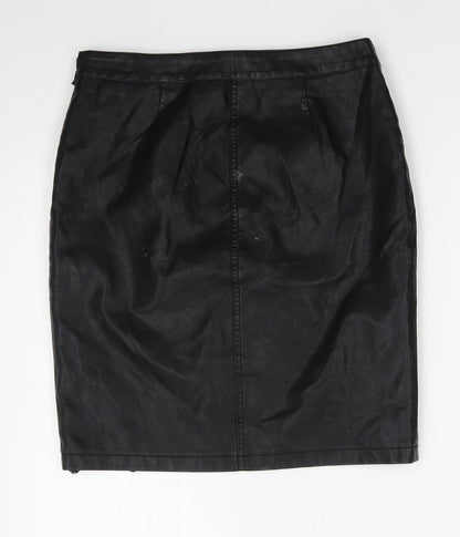 Noisy may Womens Black  Polyurethane Straight & Pencil Skirt Size M