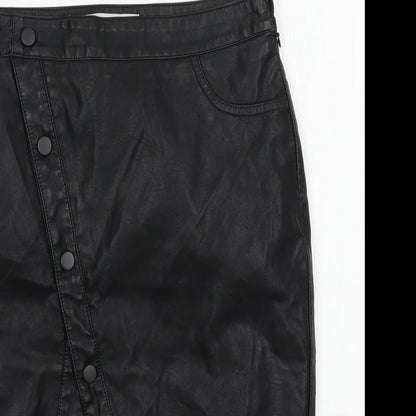 Noisy may Womens Black  Polyurethane Straight & Pencil Skirt Size M
