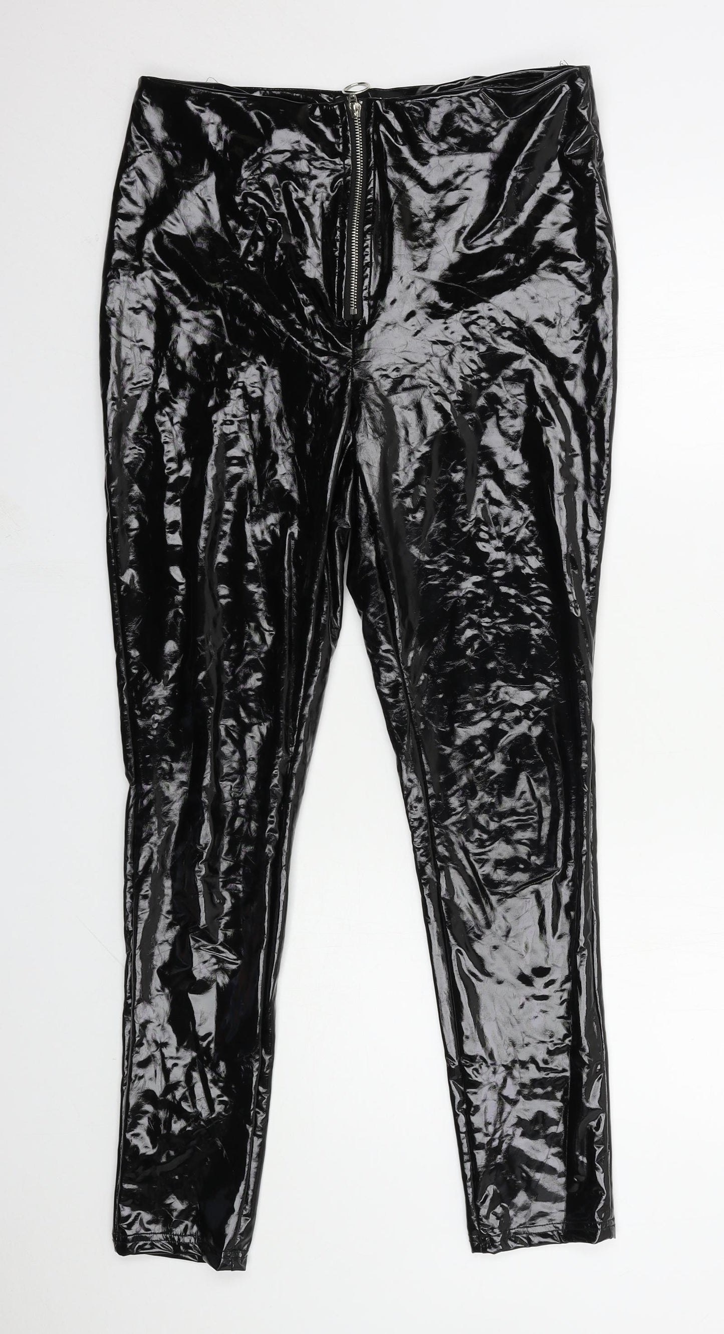 Parisian Womens Black  Polyester Trousers  Size 12 L28 in Regular