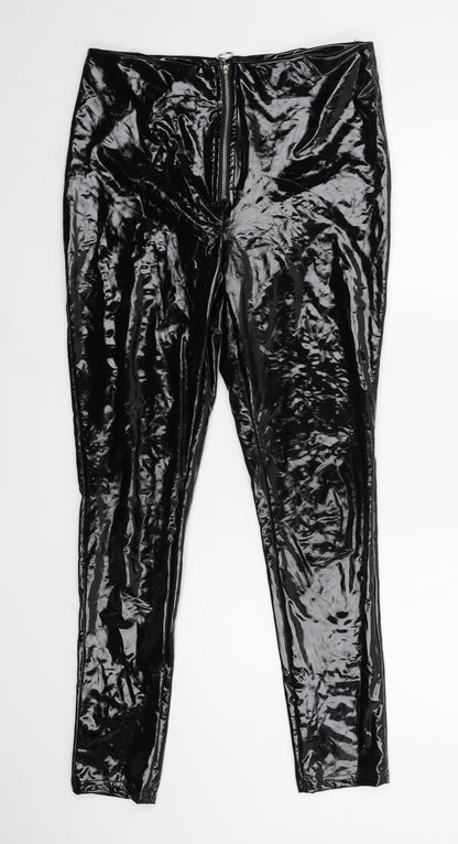 Parisian Womens Black  Polyester Trousers  Size 12 L28 in Regular