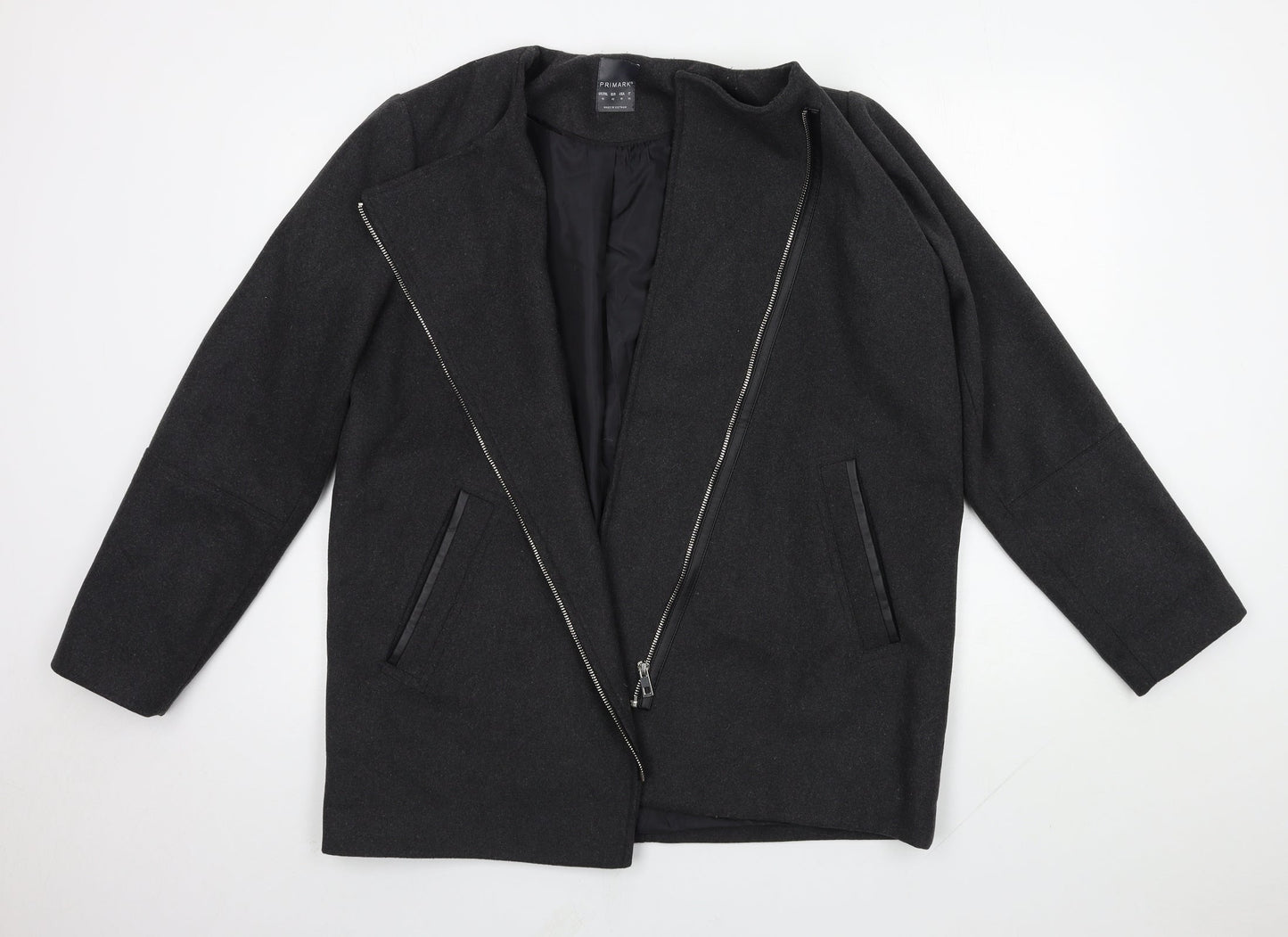 Primark Womens Grey   Overcoat Coat Size 14