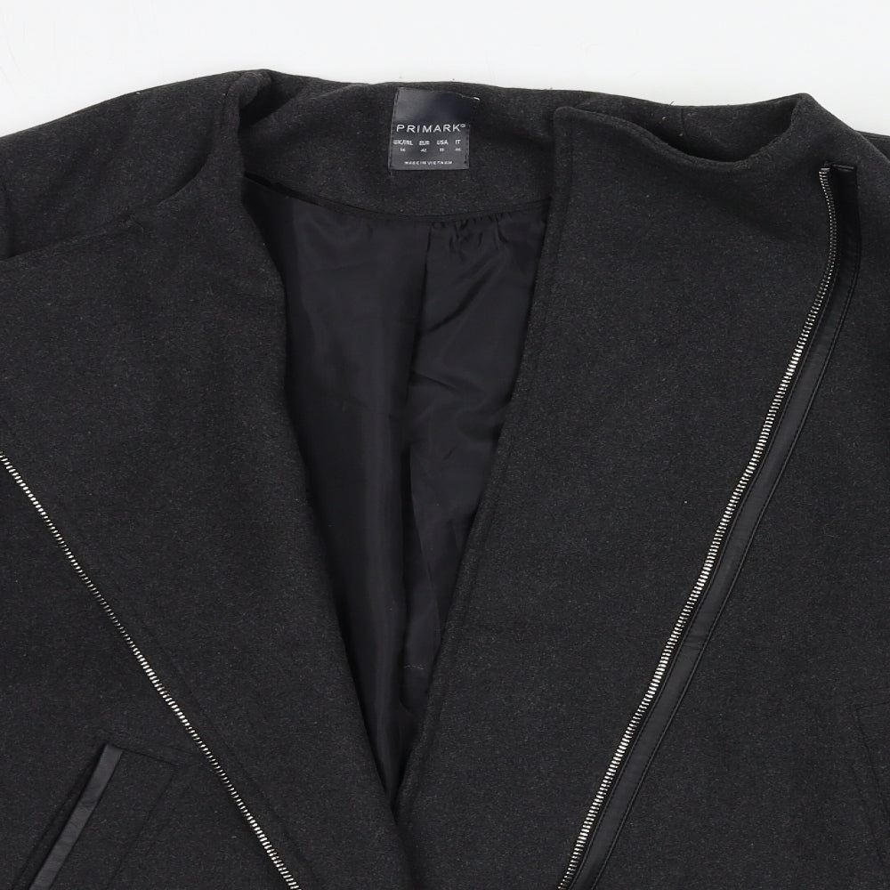 Primark Womens Grey   Overcoat Coat Size 14