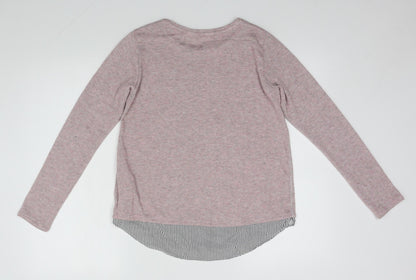 H&M Girls Pink Round Neck  Polyester Pullover Jumper Size 12-13 Years