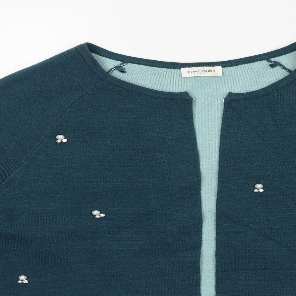 Womens UK Size 14 Gerry Weber Green Cardigan Jumper