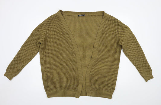Boohoo Womens Brown V-Neck  Acrylic Cardigan Jumper Size S