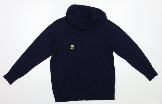 First Avenue Womens Blue Roll Neck  Viscose Pullover Jumper Size 16