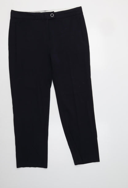 Womens UK Size 12 M&S Regular Fit Dress Pants Blue Trousers