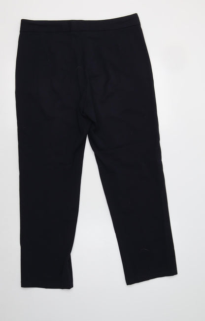 Womens UK Size 12 M&S Regular Fit Dress Pants Blue Trousers