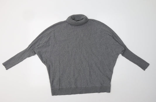 FOREVER 21 Womens Grey Roll Neck  Cotton Pullover Jumper Size S