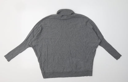 FOREVER 21 Womens Grey Roll Neck  Cotton Pullover Jumper Size S