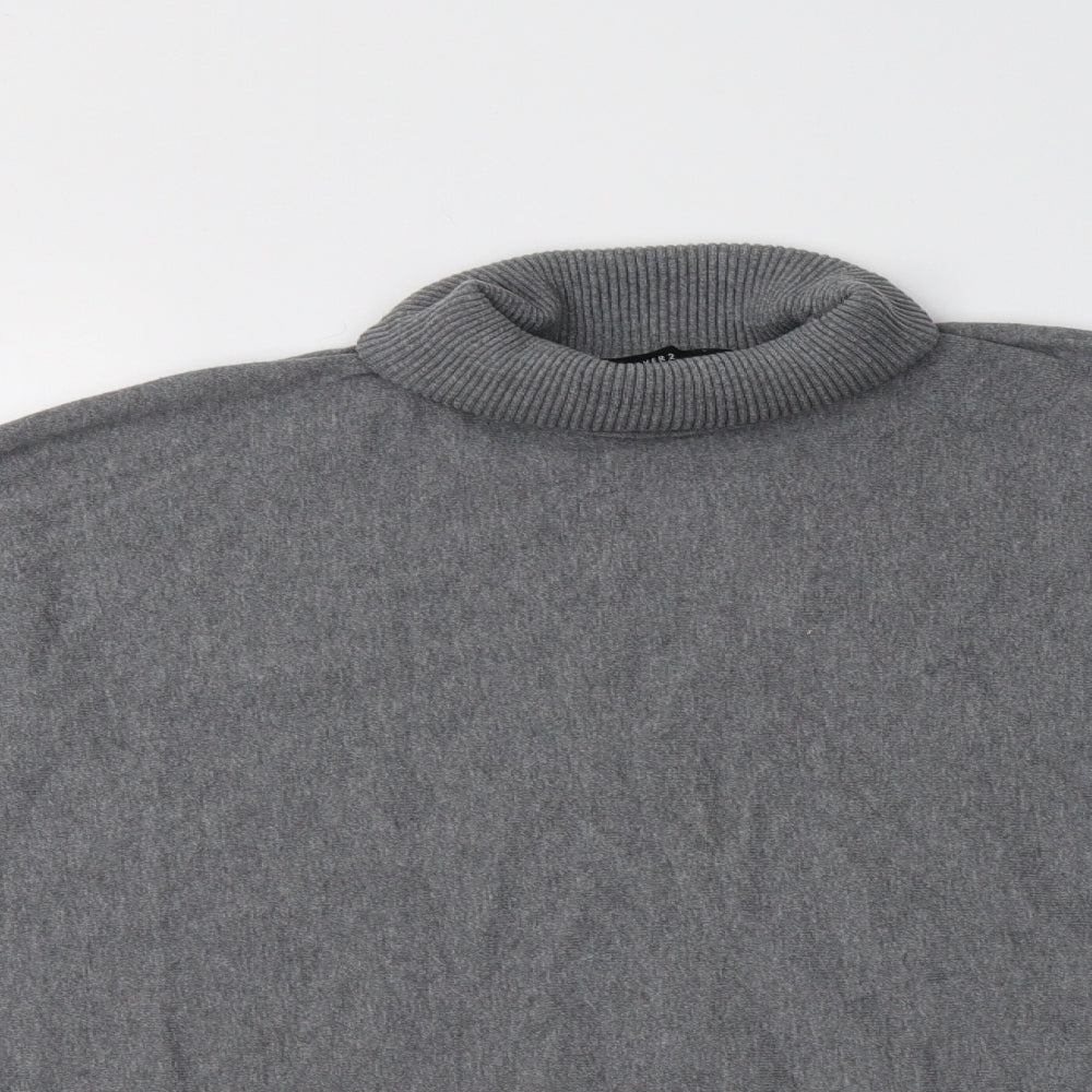 FOREVER 21 Womens Grey Roll Neck  Cotton Pullover Jumper Size S