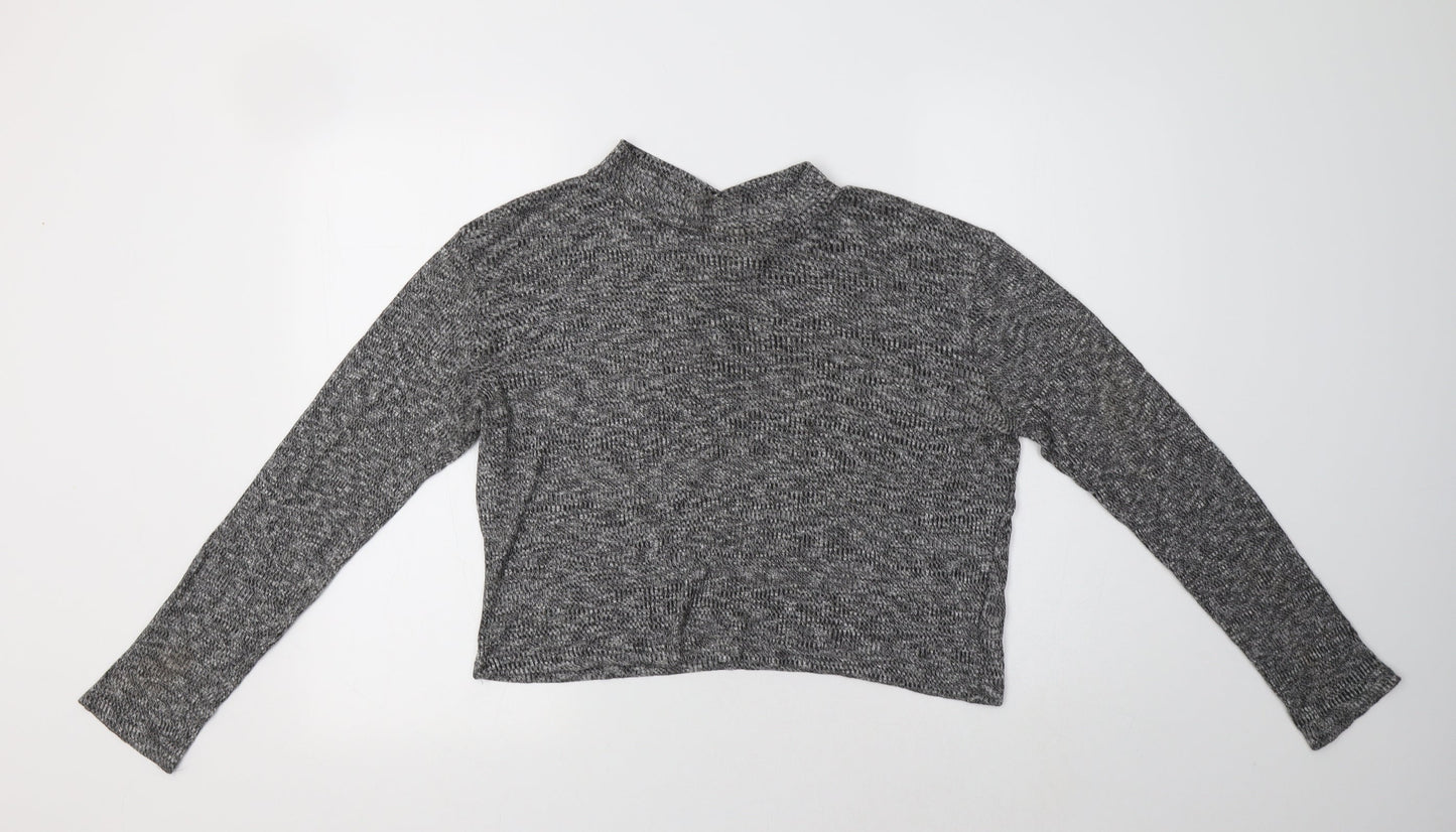 Primark Womens Grey Mock Neck  Viscose Pullover Jumper Size 18