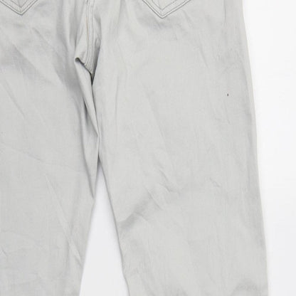 Upz Fashion Womens Grey  Cotton Straight Jeans Size 12 L31 in Regular
