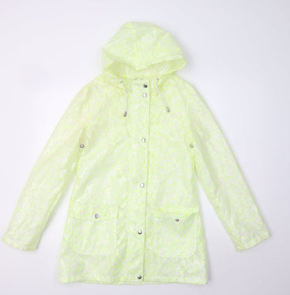 Primark Womens Green Floral  Rain Coat Coat Size 6