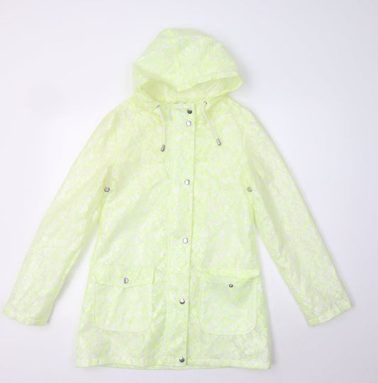 Primark Womens Green Floral  Rain Coat Coat Size 6