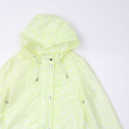 Primark Womens Green Floral  Rain Coat Coat Size 6