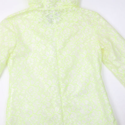 Primark Womens Green Floral  Rain Coat Coat Size 6