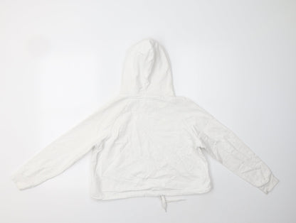 Jeff & Co Girls White  Cotton Pullover Hoodie Size 11-12 Years