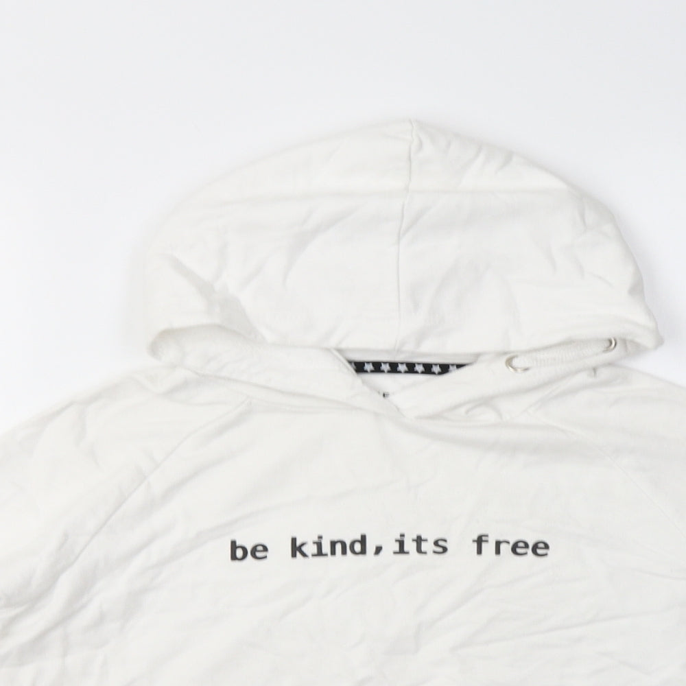 Jeff & Co Girls White  Cotton Pullover Hoodie Size 11-12 Years