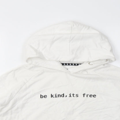 Jeff & Co Girls White  Cotton Pullover Hoodie Size 11-12 Years