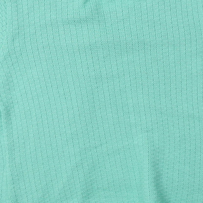 Anamor Womens Green Crew Neck  Cotton Cardigan Jumper Size L