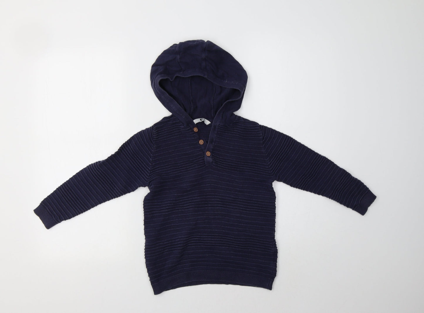 Very Boys Blue  Cotton Pullover Hoodie Size 7 Years