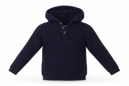Front view of Very boys’ blue cotton pullover hoodie, size 7, years