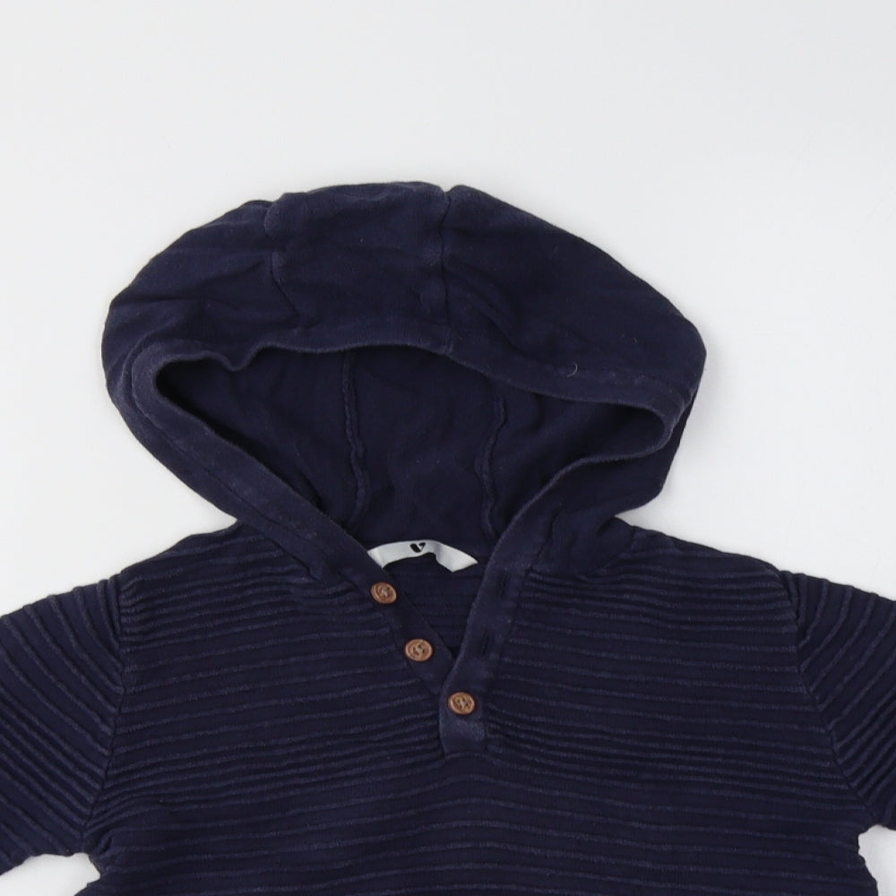 Very Boys Blue  Cotton Pullover Hoodie Size 7 Years