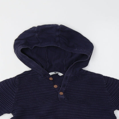 Very Boys Blue  Cotton Pullover Hoodie Size 7 Years