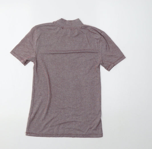 Womens UK Size S Zara Red Basic T-Shirt
